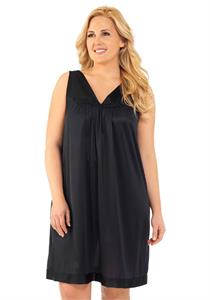 Women Plus Size Sleeveless Nightgown (Black)